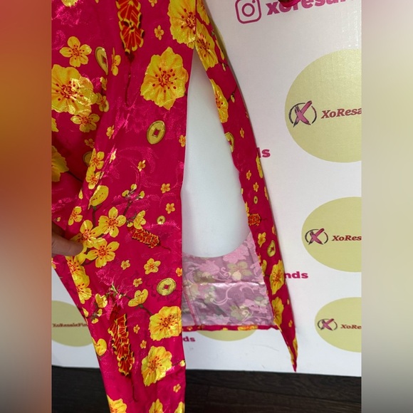 Floral Pink and Yellow Dress - Picture 3 of 7